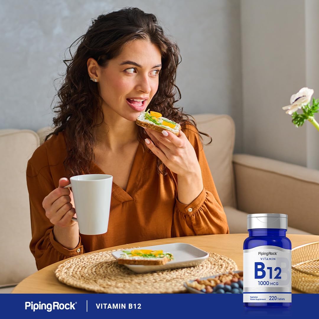 Vitamin B-12 1000mcg Tablets - Non-GMO, Vegetarian & Gluten Free Supplement by Piping Rock