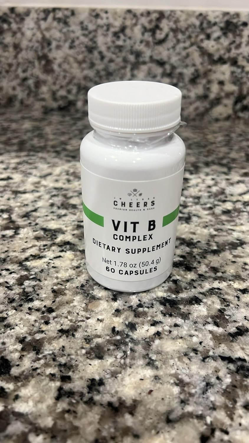 Vitamin B Complex Capsules - 60 Count, 415mg | B1, B2, B3, B6 | Vegan Adults Supplement