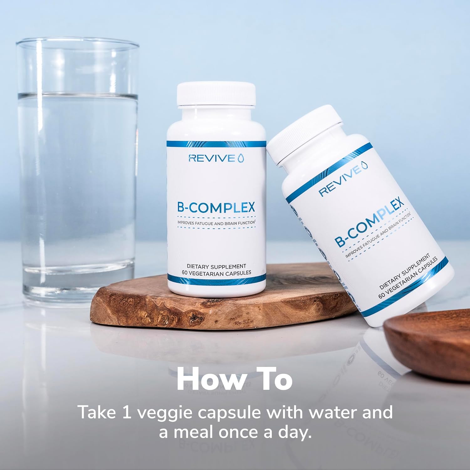 Vitamin B Complex Capsules for Heart Health & Immune Support - B12 Supplement for Brain Function & Energy Boost - Men & Women's Formula by Revive MD