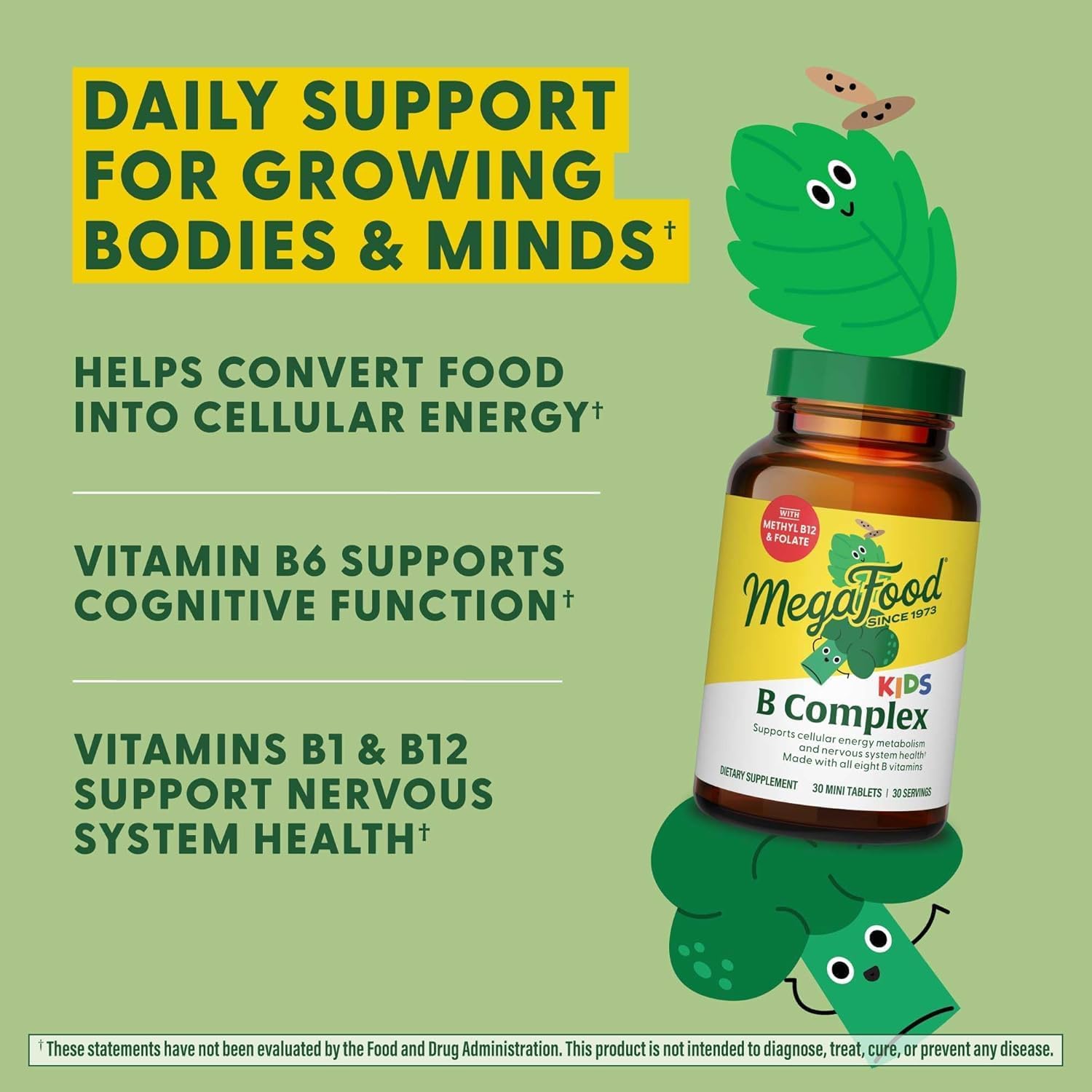 Vitamin B Complex Supplement for Kids – 8 Essential B Vitamins, Supports Energy Production, Vegetarian & Gluten Free, 30 Mini Tablets - BoostGo Australia