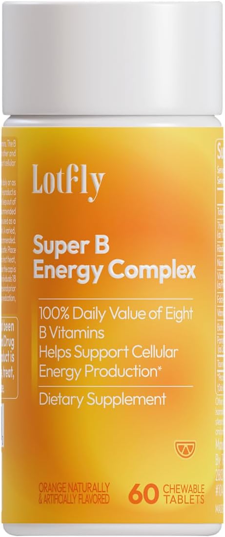 Vitamin B Complex with Taurine for Immune Support and Energy Metabolism - Blood Orange Powder - 60 Tablets for Men & Women