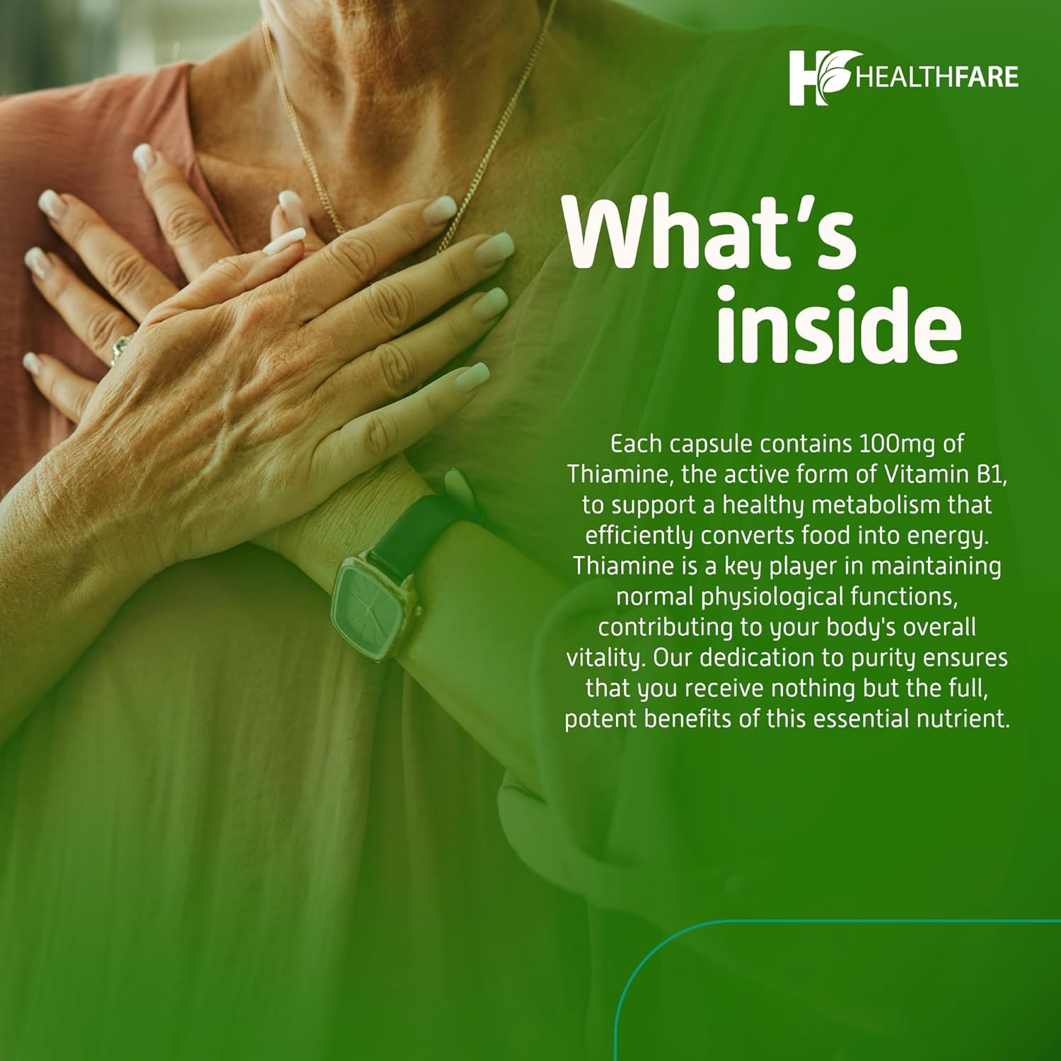 Vitamin B1 100mg Supplement | 60 Capsules | Supports Overall Health | Non-GMO & Gluten Free