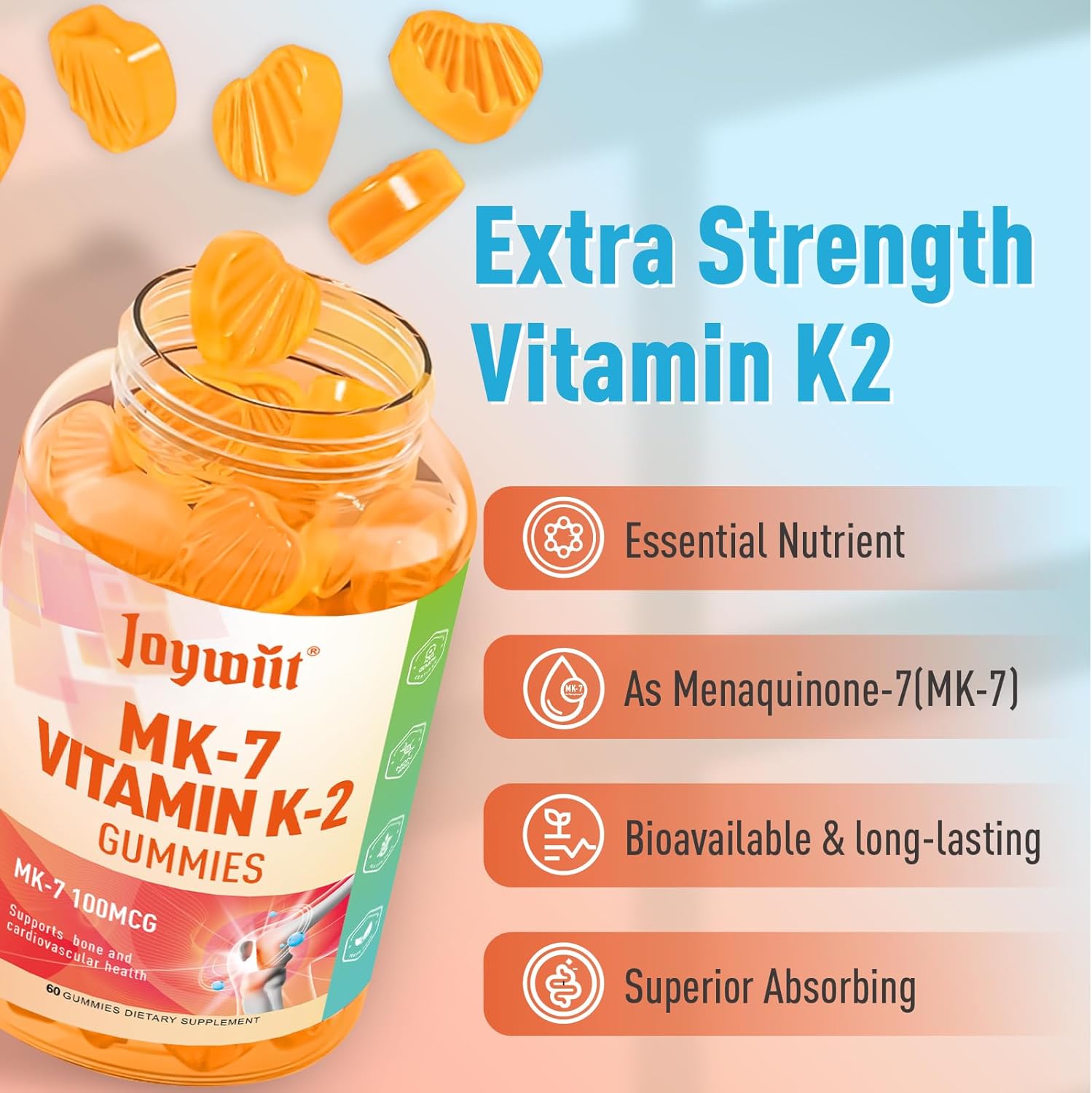 Vitamin B1 and K2 Gummies for Daily Health Support