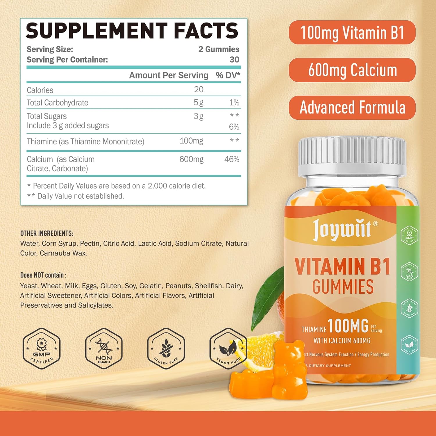 Vitamin B1 and K2 Gummies for Daily Health Support