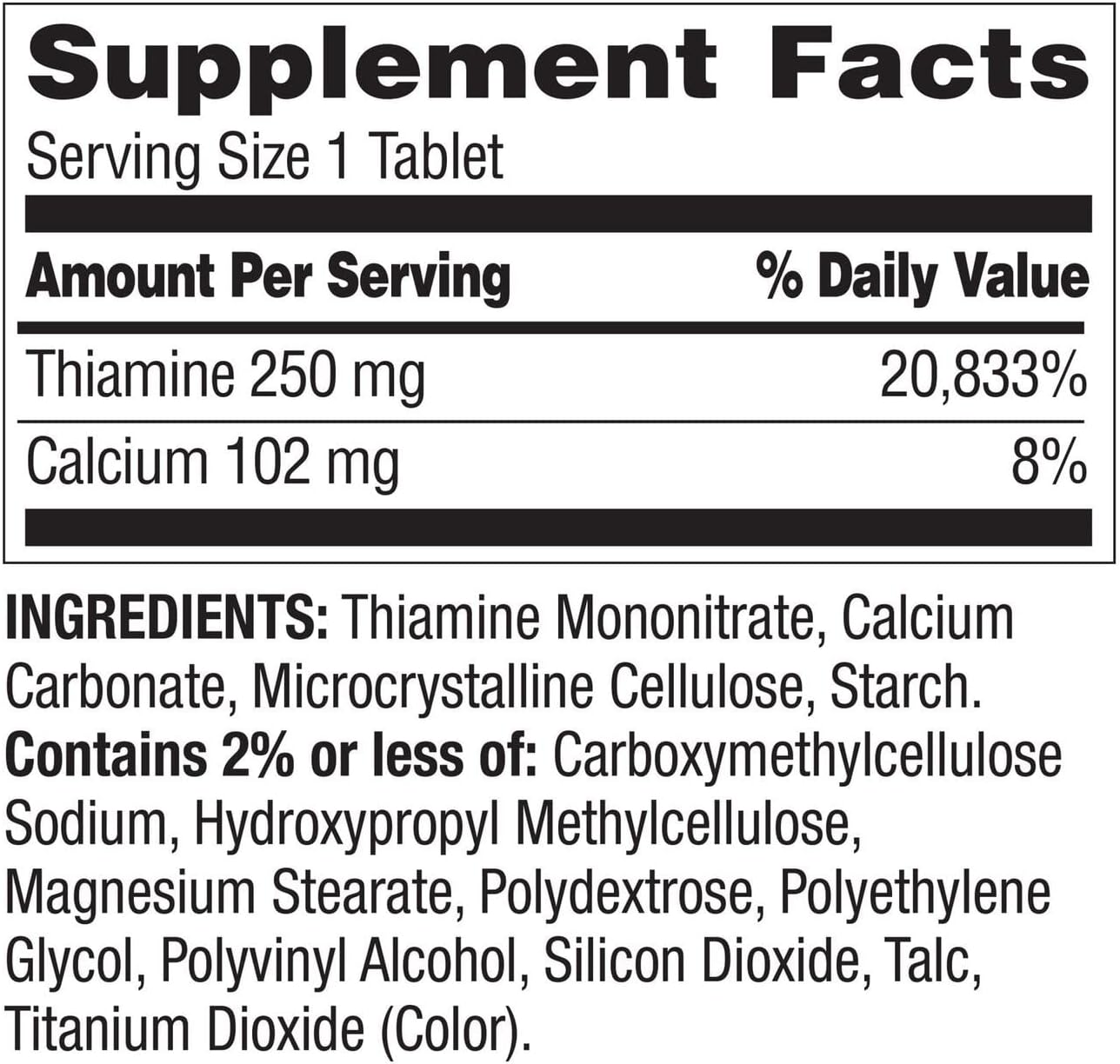 Vitamin B1 Tablets 250mg - 100 Count Dietary Supplement by ikj