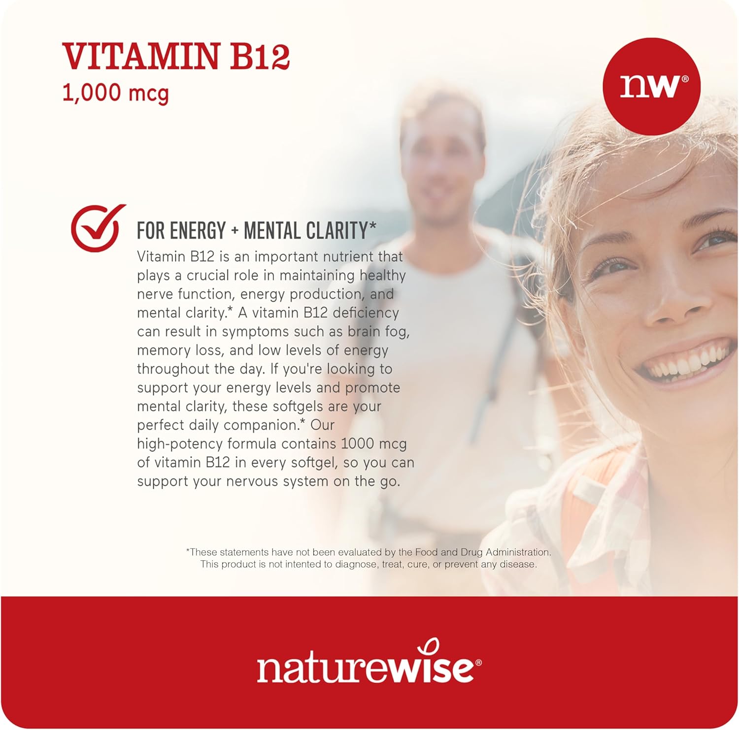Vitamin B12 1,000 mcg and B Complex Softgels for Energy, Clarity, Vitality - 60 Count