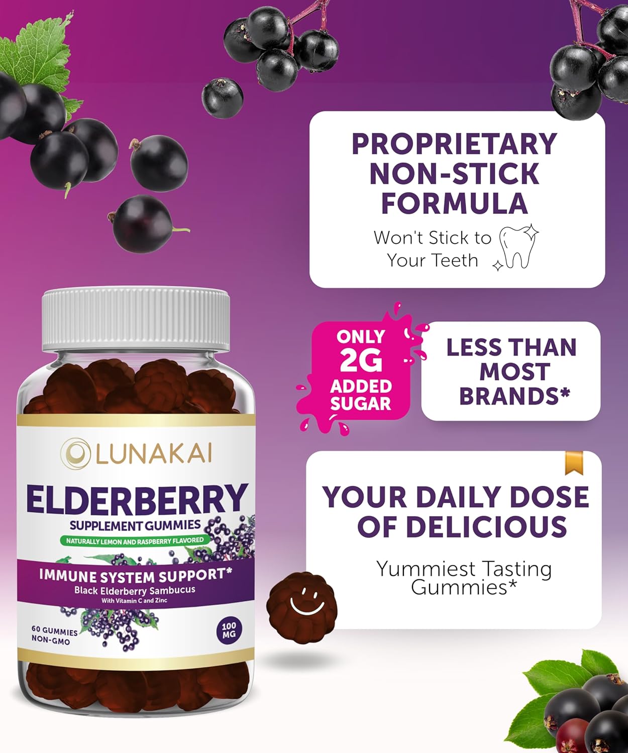 Vitamin B12 and Elderberry Gummies Bundle - Immune Support with Zinc and Vitamin C for Energy and Bone Health - 3000 mcg Gummy Supplement for Adults