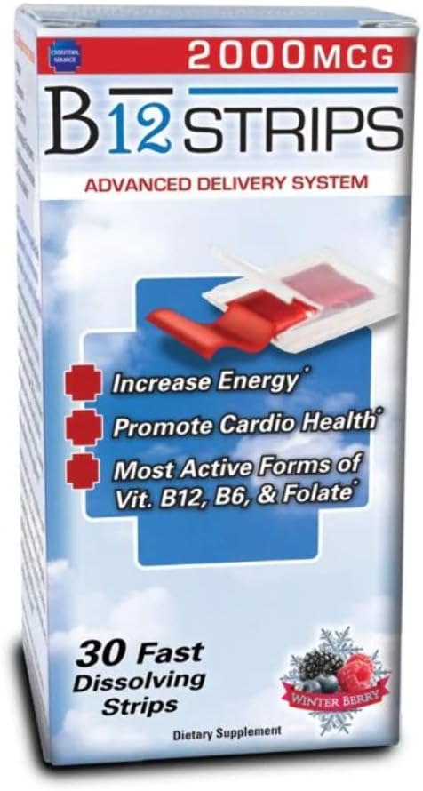 Vitamin B12 Strips with B6 and Biotin - 30 Day Supply of 2000 mcg Essentials