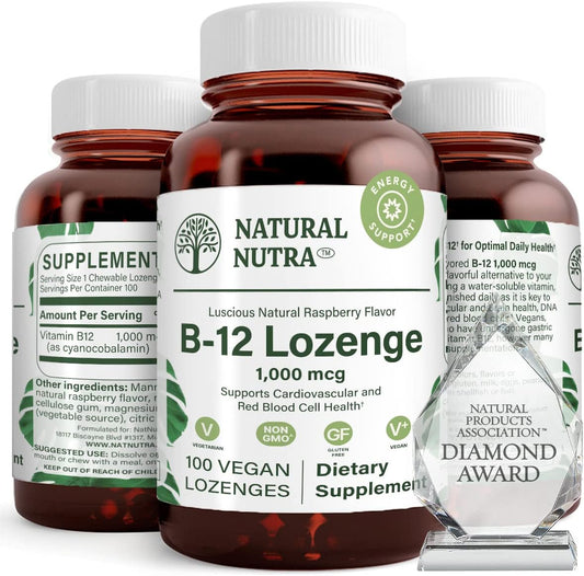 Vitamin B12 Supplement for Energy, Mood, and Nervous System Support - 100 Lozenges - BoostGo Australia