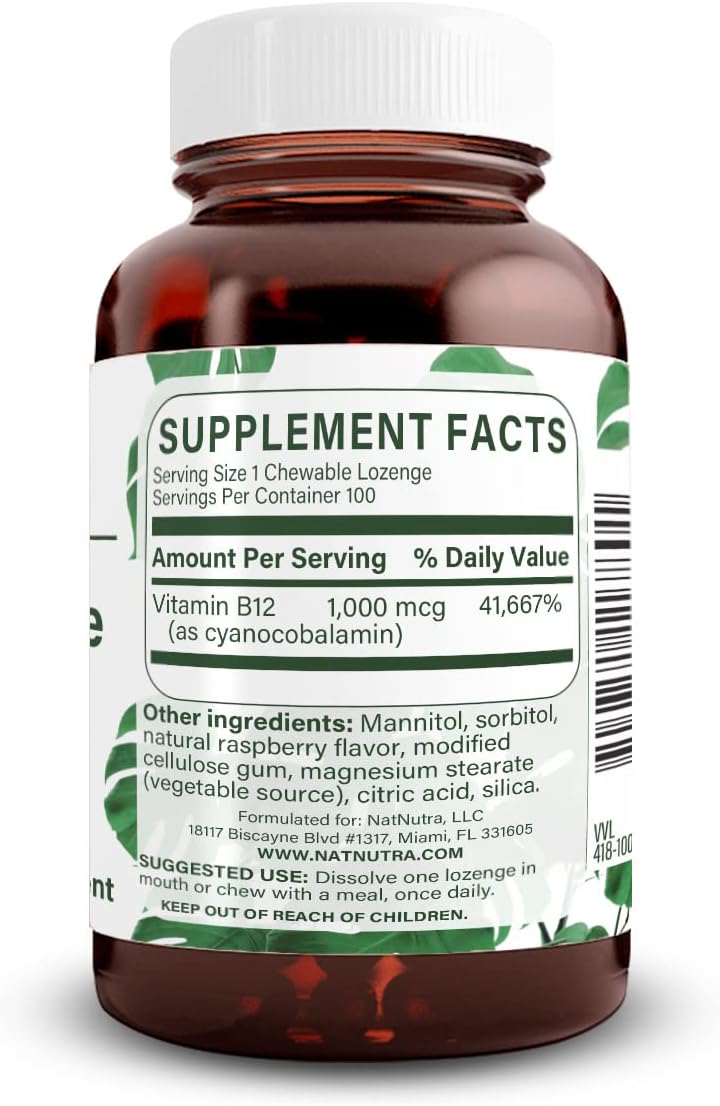 Vitamin B12 Supplement for Energy, Mood, and Nervous System Support - 100 Lozenges - BoostGo Australia