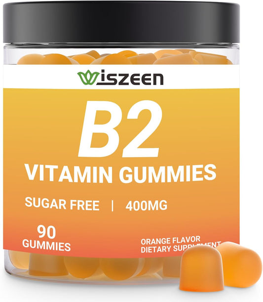 Vitamin B2 Gummies with Riboflavin 400mg for Kids & Adults - B2 Vitamins Supplement with Magnesium and CoQ10