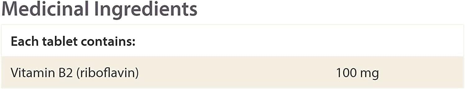 Vitamin B2 Riboflavin 100mg Tablets for Energy & Metabolism Support - 90 Count by Natural Factors