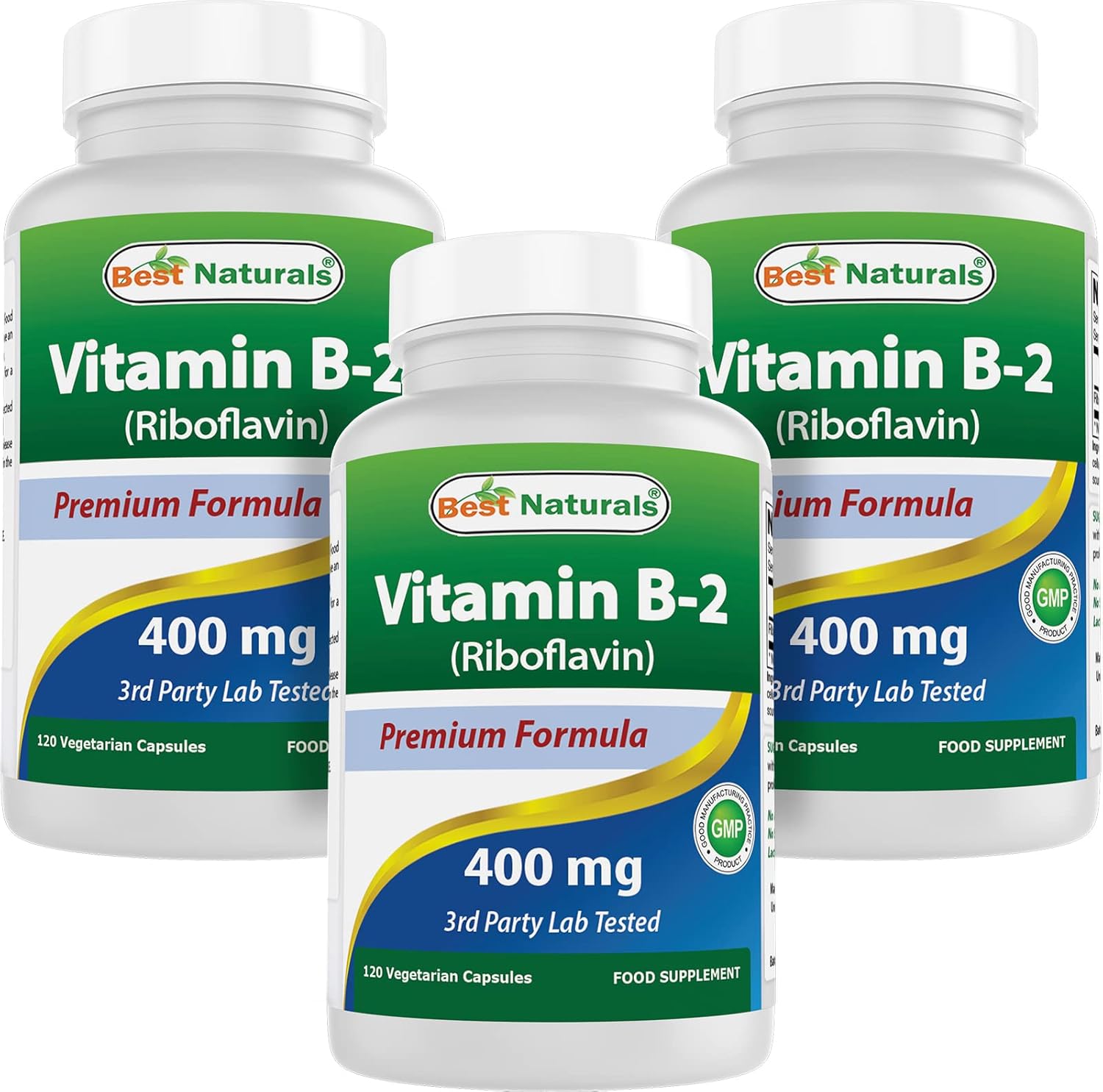 Vitamin B2 (Riboflavin) 400mg Capsules for Migraine Relief - Coenzyme Precursor - 360 Count Veggie Capsules