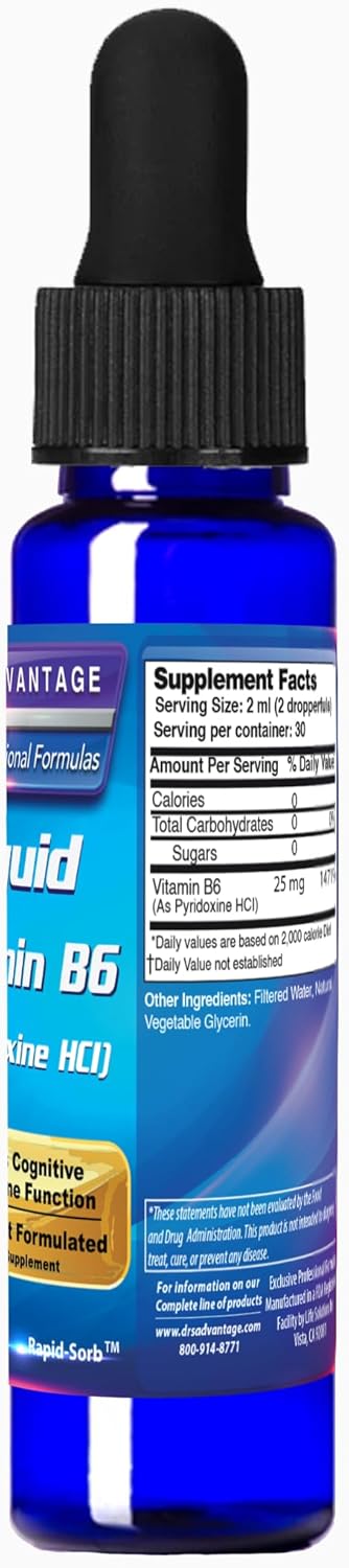 Vitamin B6 Pyridoxine HCI Liquid Supplement 2 oz - Dr's Advantage