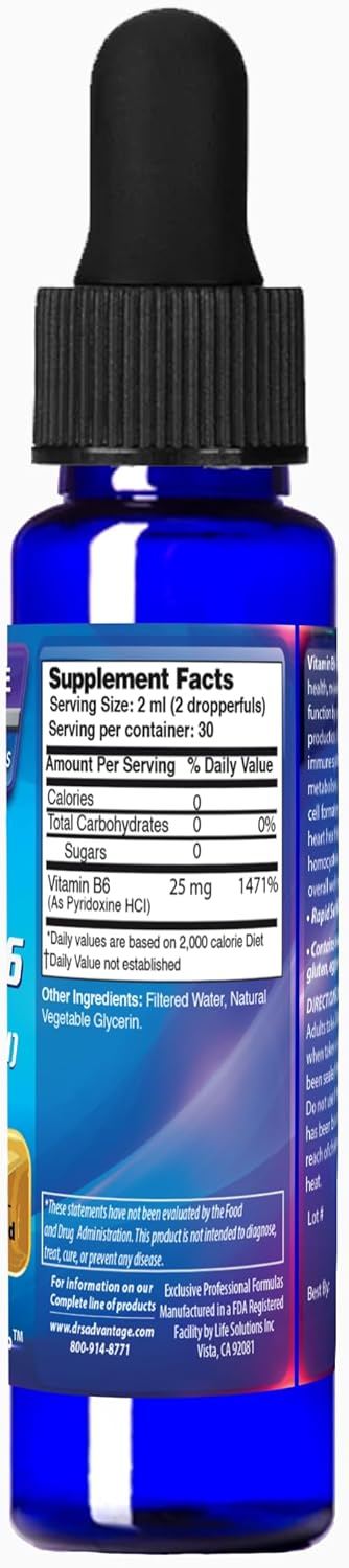 Vitamin B6 Pyridoxine HCI Liquid Supplement 2 oz - Dr's Advantage
