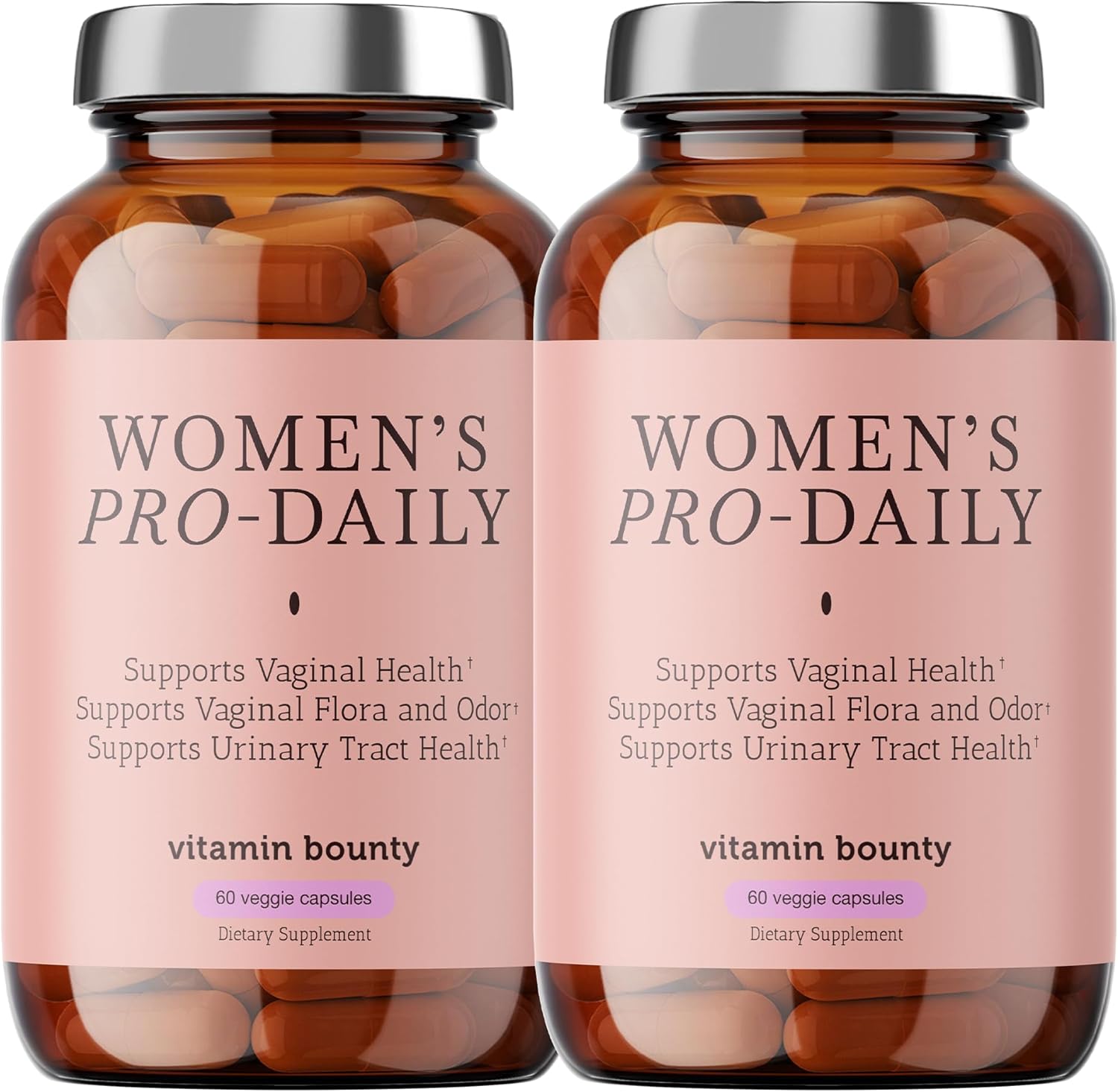 Vitamin Bounty Women's Pro-Daily Probiotic with Cranberry - 10 Billion CFUs, Supports Vaginal, Digestive, and pH Balance - 2 Pack of 60 Capsules