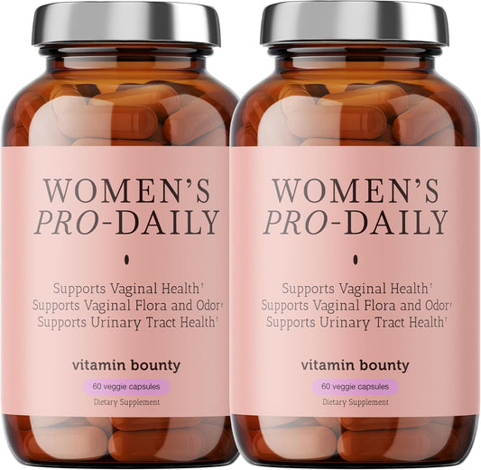 Vitamin Bounty Women's Pro-Daily Probiotic with Cranberry - 10 Billion CFUs, Supports Vaginal, Digestive, and pH Balance - 2 Pack of 60 Capsules