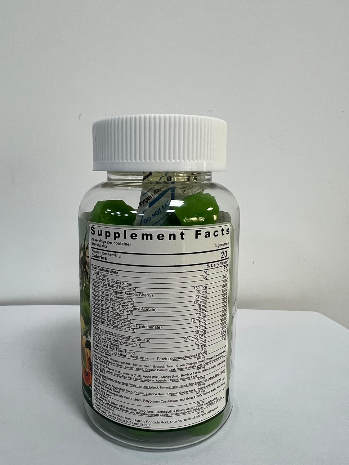 Vitamin C, D3, Zinc, and Super Greens Gummies for Immune Support