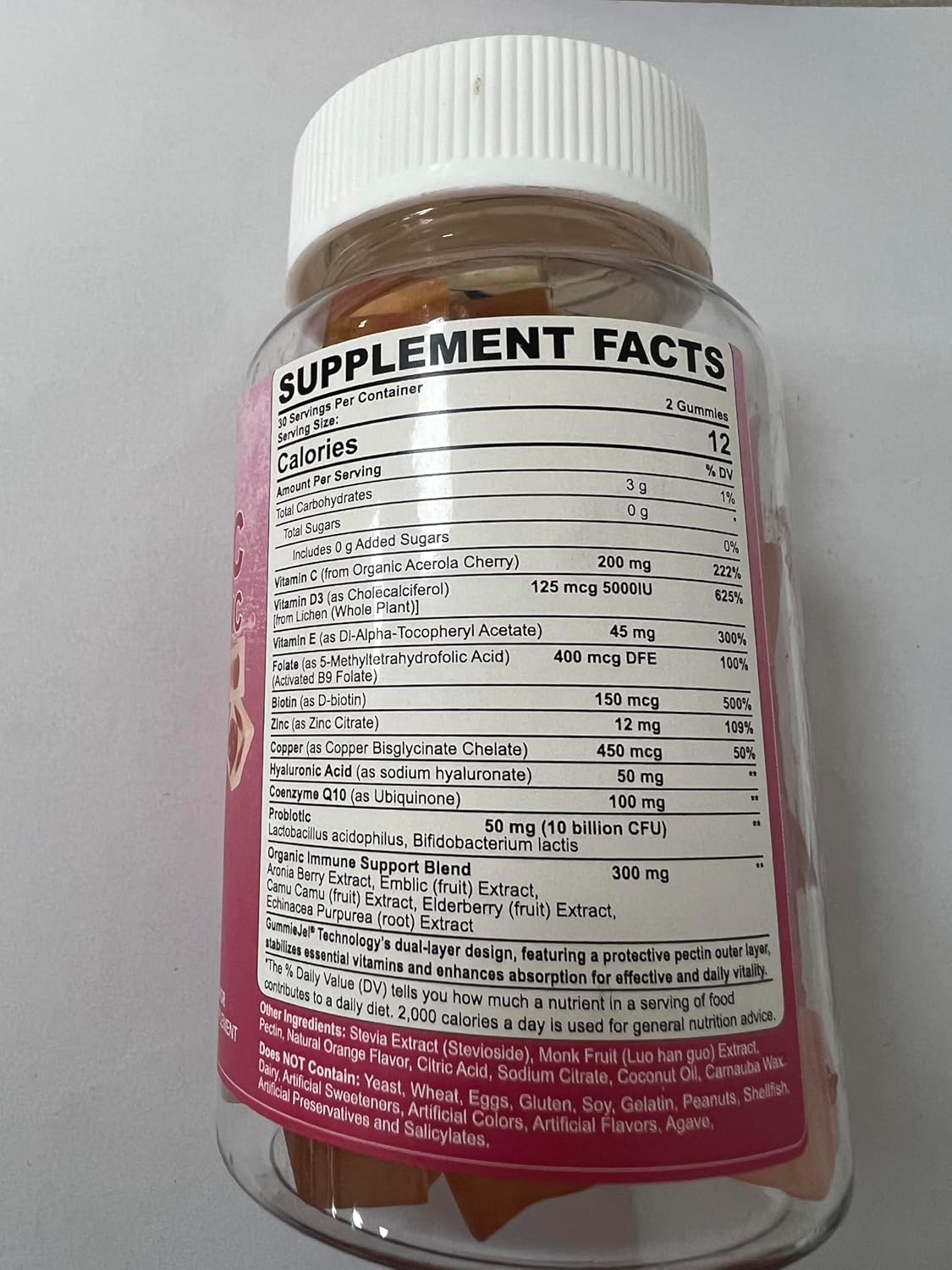 Vitamin C, D3, Zinc, and Super Greens Gummies for Immune Support
