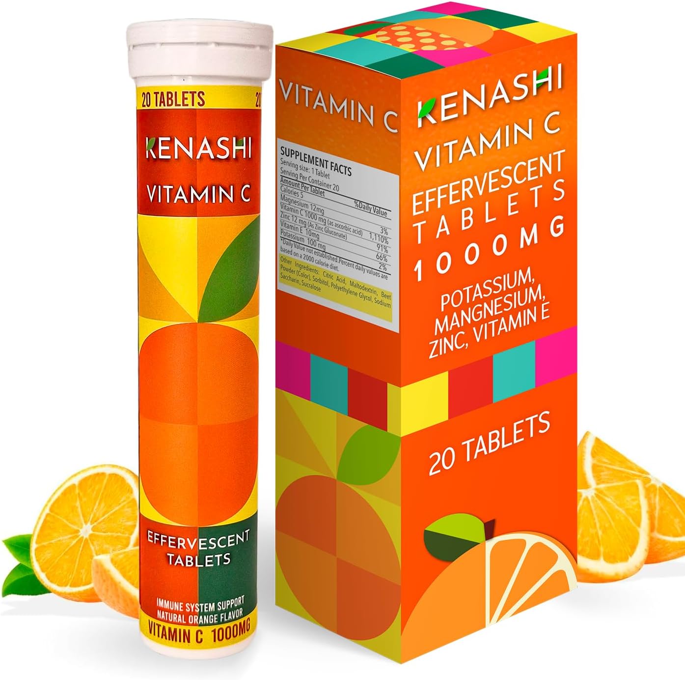 Vitamin C Effervescent Tablets with Zinc - 1000mg Dissolving Tablets for Adults - Pack of 1