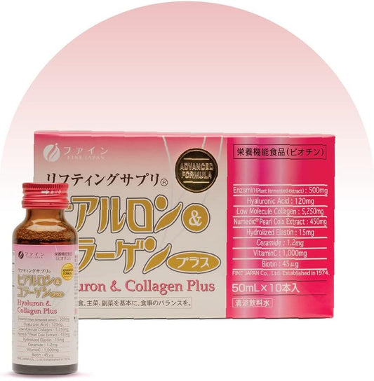 Vitamin C, Hyaluronic Acid, & Collagen Supplements for Women - FINE JAPAN Hyaluron & Collagen Plus