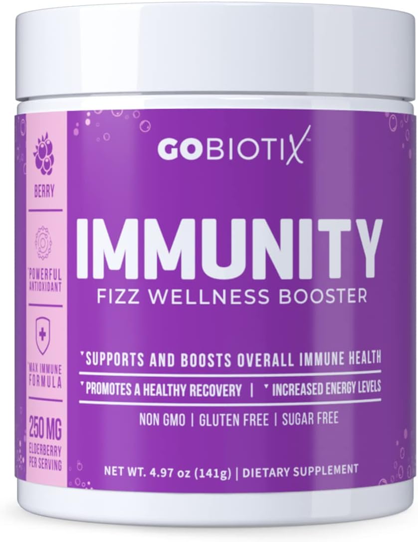 Vitamin C Immune Defense Support Supplement - Vegan Superfood Powder with Elderberry, Turmeric, B12 - Non-GMO, Sugar Free - Berry Flavor