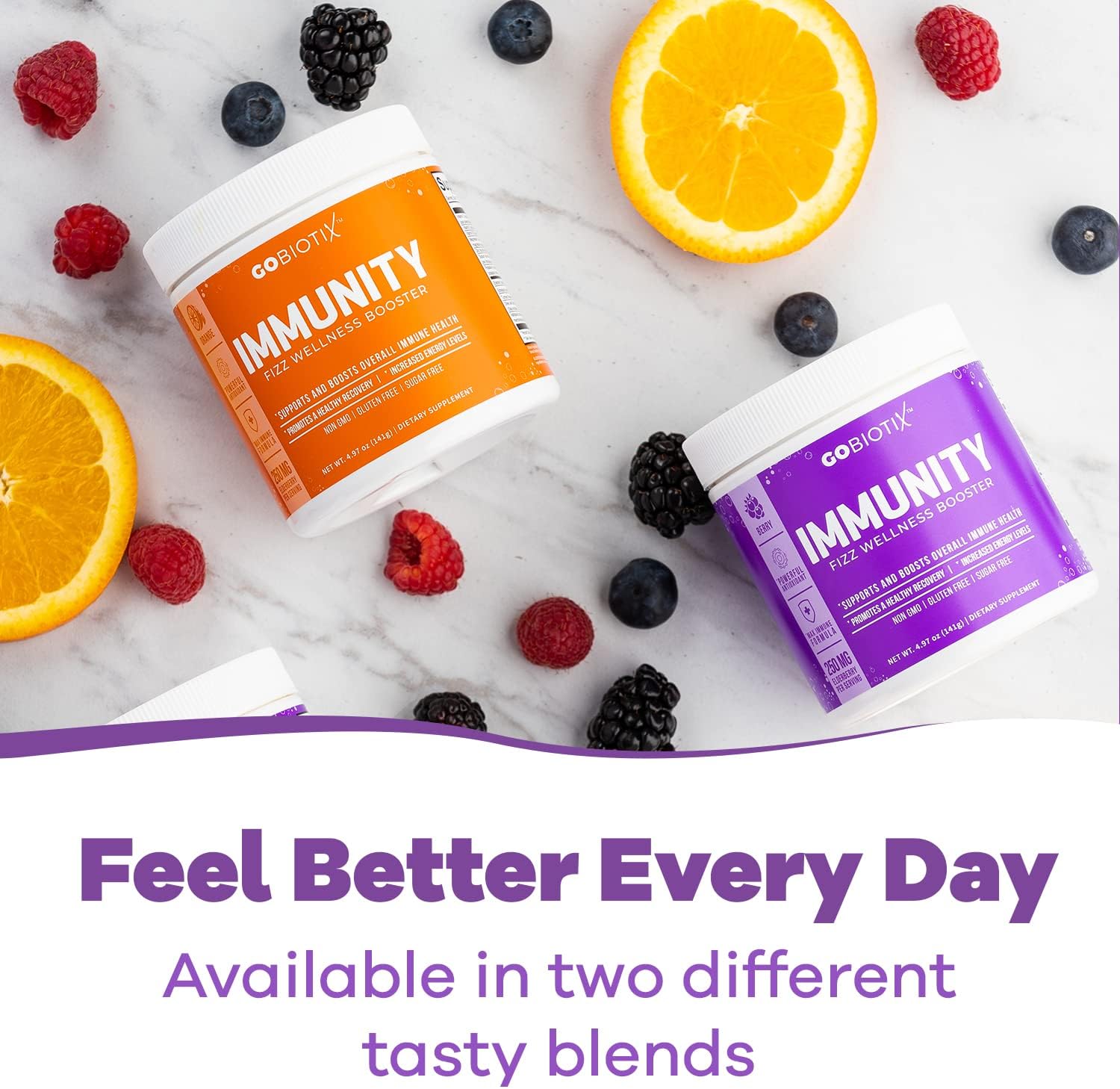 Vitamin C Immune Defense Support Supplement - Vegan Superfood Powder with Elderberry, Turmeric, B12 - Non-GMO, Sugar Free - Berry Flavor