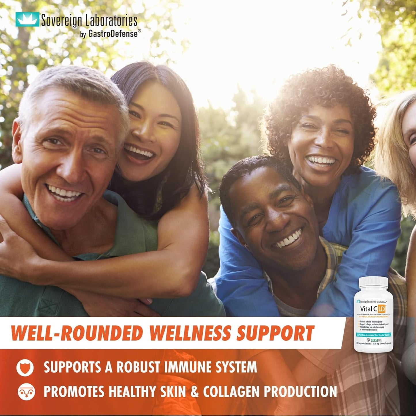 Vitamin C-LD Enhanced Liposomal Capsules - GastroDefense Vital - 530mg - 120 Count
