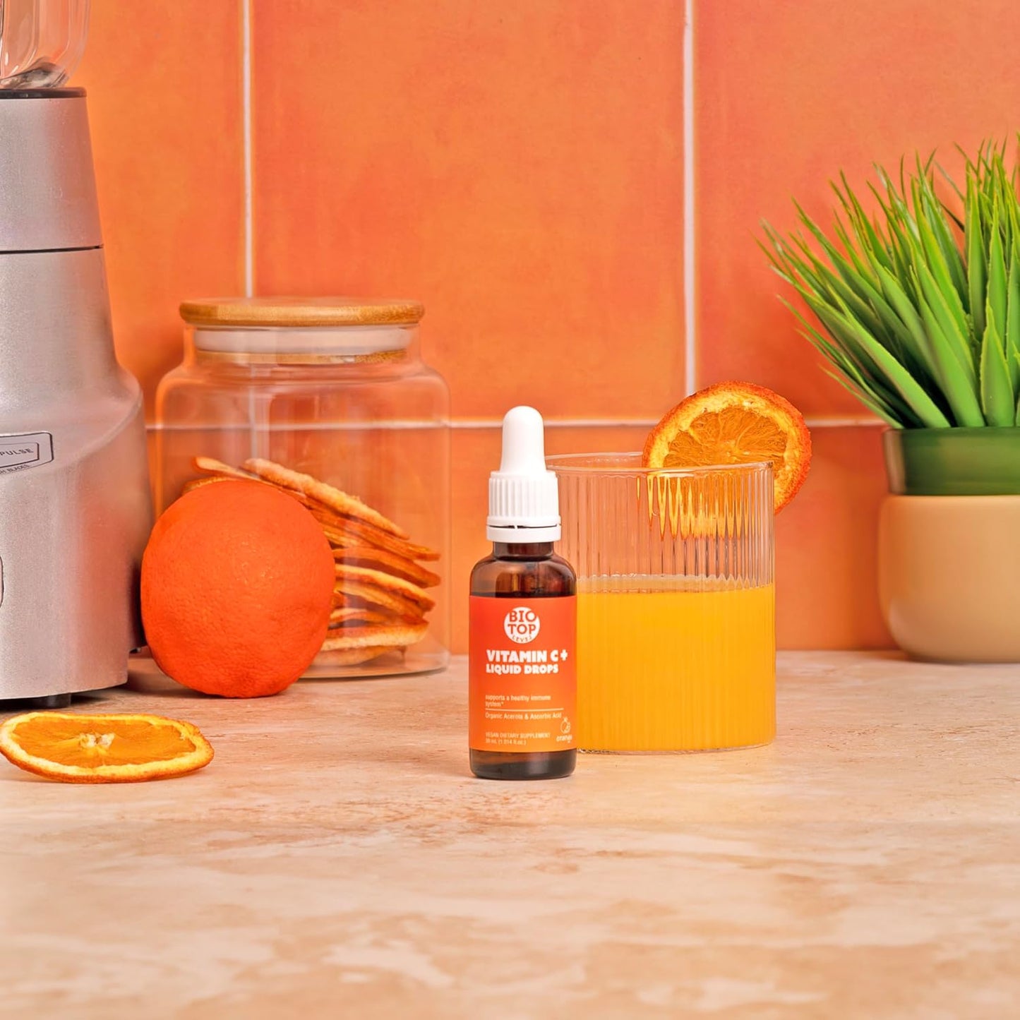 Vitamin C Liquid Drops for Immune Support and Overall Health by BIOTOPLEVEL
