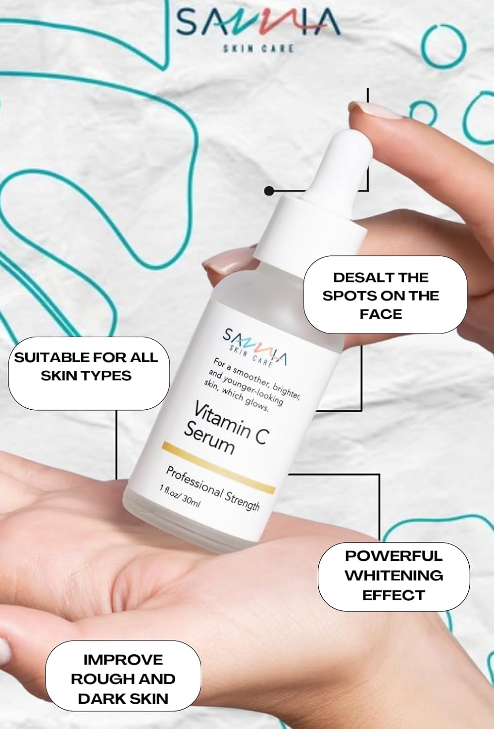 Vitamin C Serum for Face - Smoother, Brighter, Younger-looking Skin - Hydrates, Evens Out Skin Tone - 1 fl.oz/30ml
