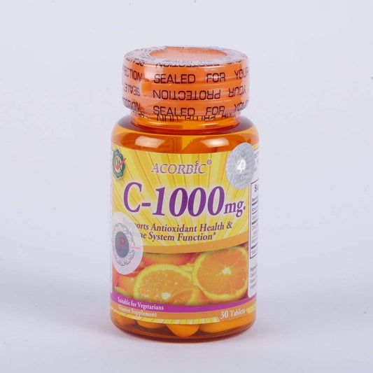 Vitamin C Supplement 1000mg for Brighter, Clearer Skin - 30 Pills of Ascorbic Acid for Faster Whitening