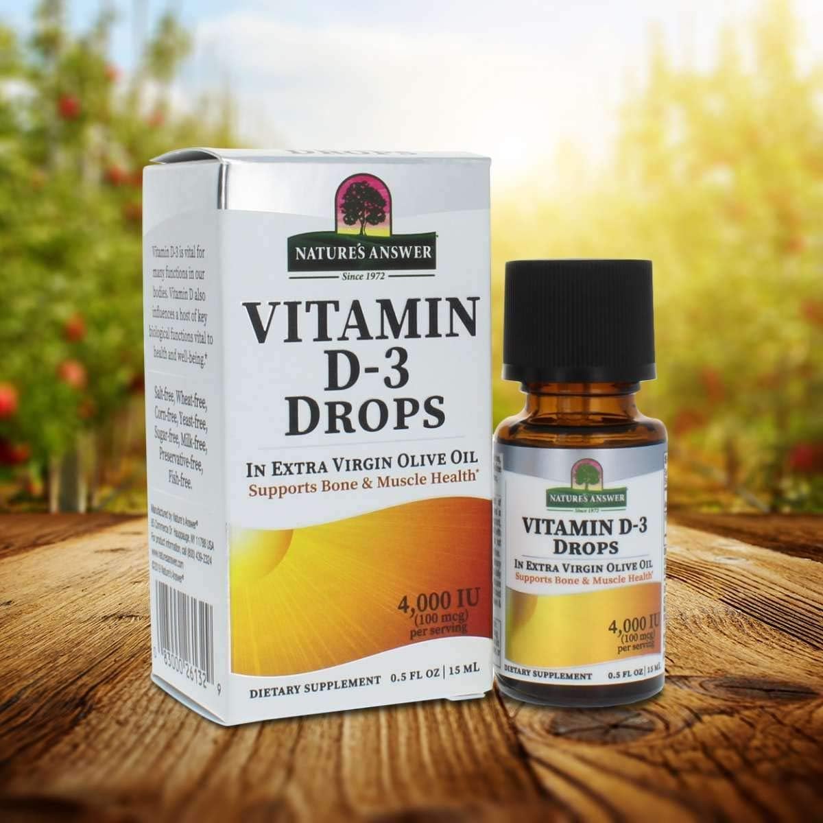 Vitamin D-3 Drops with Extra Virgin Gold Olive Oil for Rapid Absorption - No Fillers, Soy, Sugar, Milk, or Preservatives 0.5oz