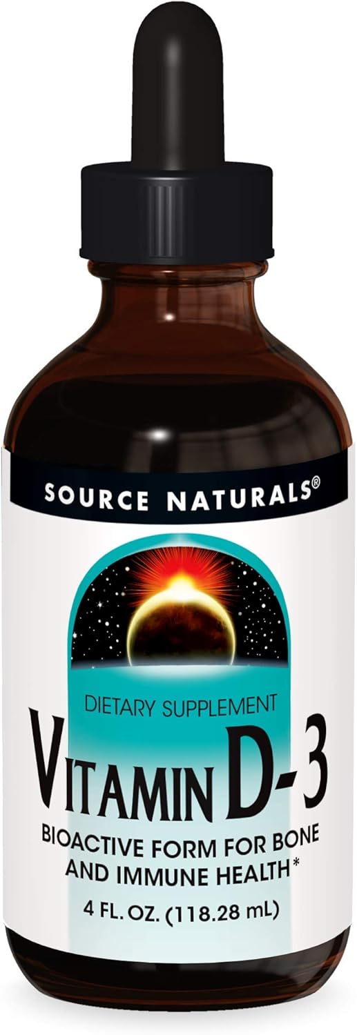 Vitamin D-3 Liquid Drops 2000 IU for Bone & Immune Health - 4 Fluid oz by Source Naturals