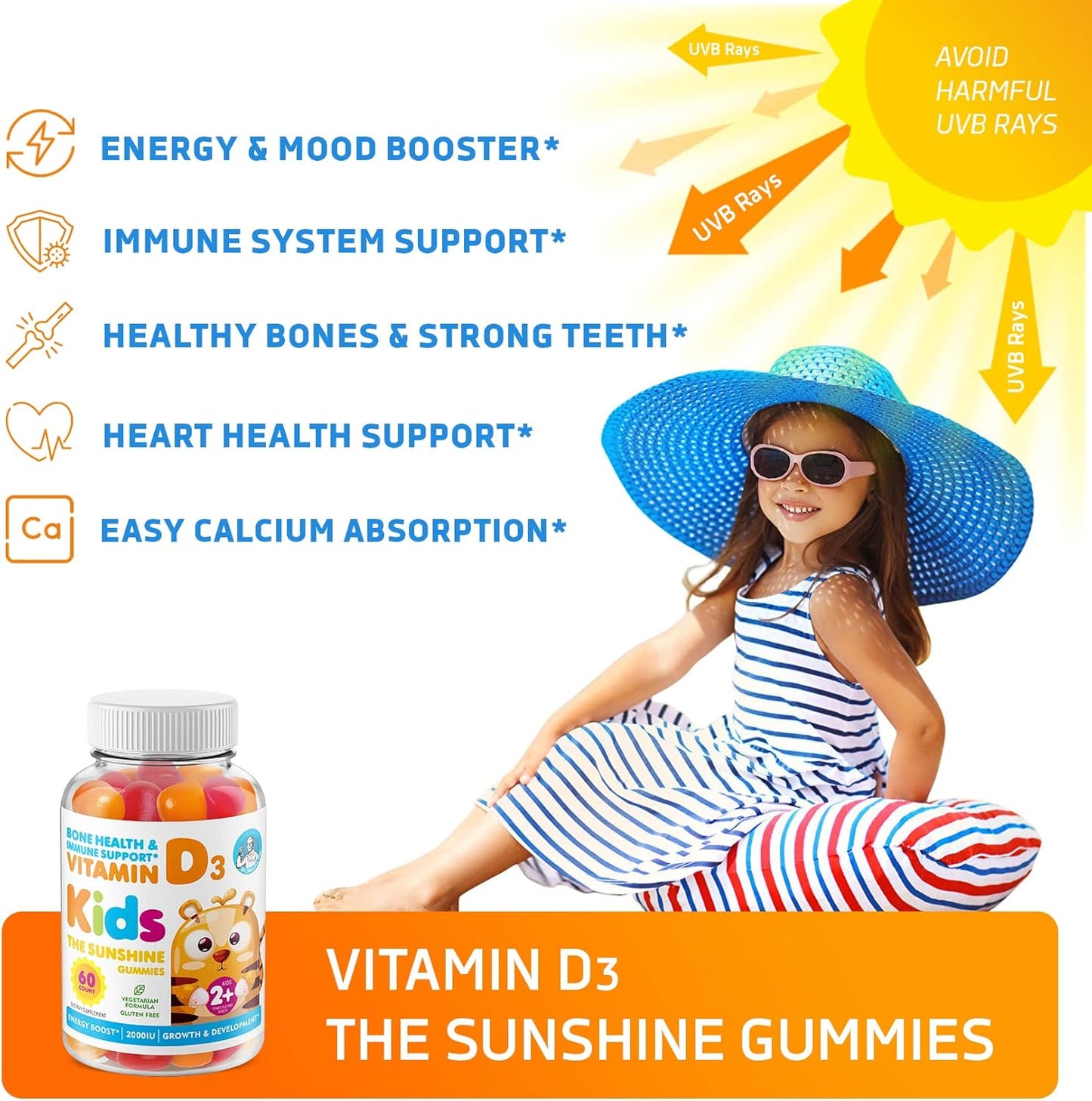 Vitamin D and Magnesium Gummies for Kids & Adults - Natural Supplements for Immune Support - Vegetarian Formula with Sugar-Free Magnesium - Dr. Moritz