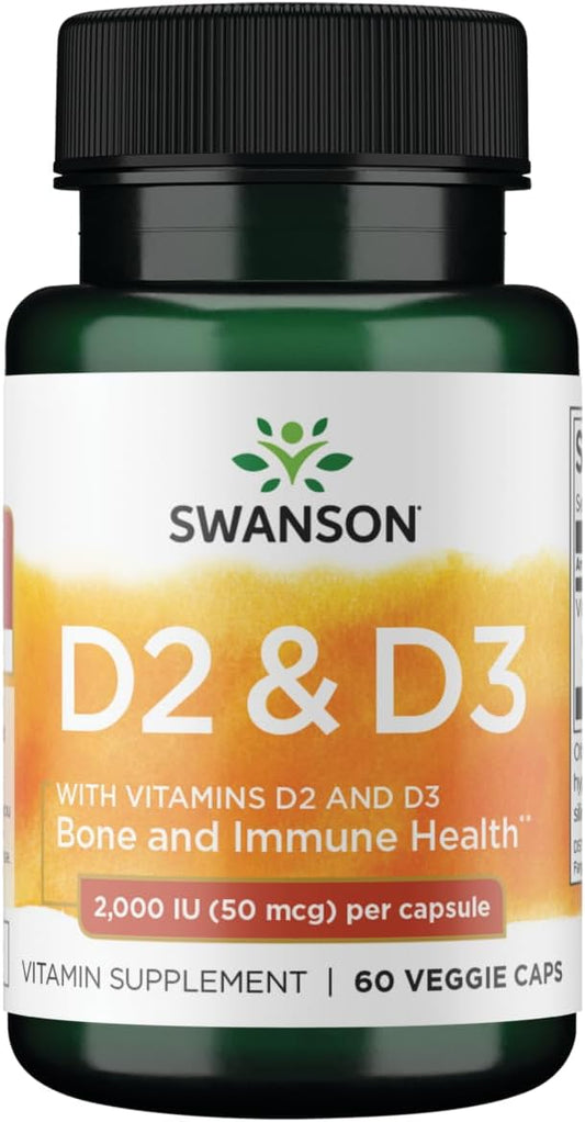 Vitamin D Complex Supplement for Bone, Dental & Immune Health - Swanson (50 mcg, 60 Veg Capsules)