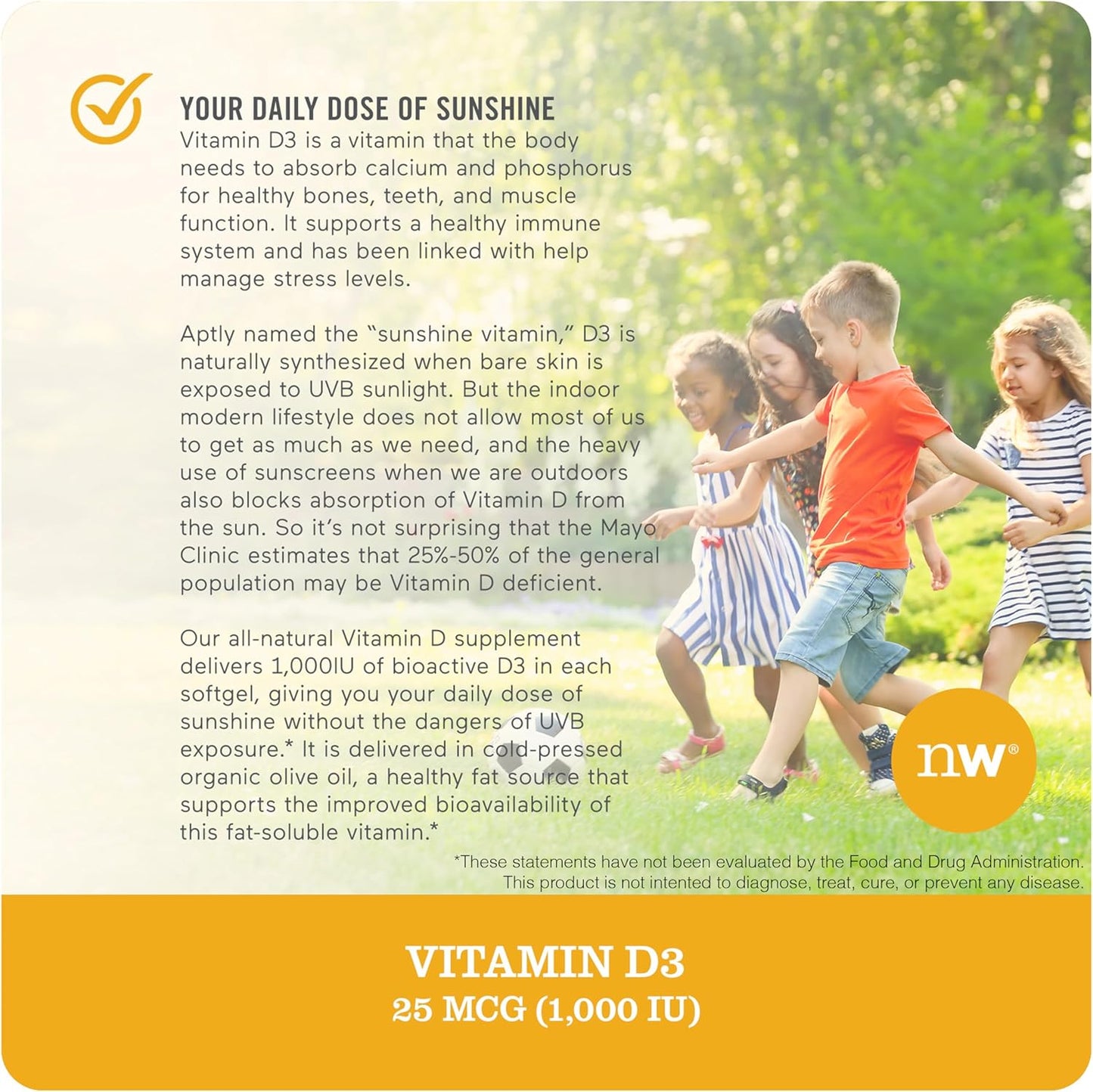 Vitamin D3 1000iu Softgels for Immune Support & Bone Health - 200-Day Supply, Non-GMO, Gluten Free - 200 Count Bottle
