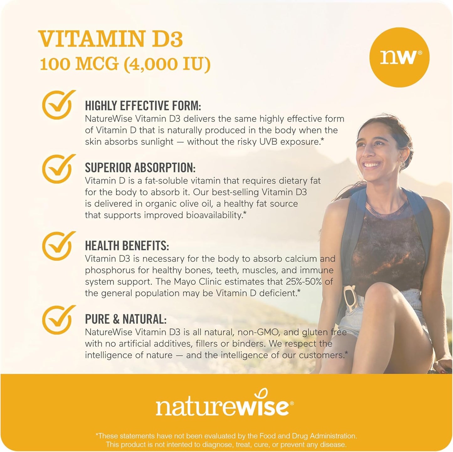 Vitamin D3 4000iu Softgels for Immune Support, Muscle & Bone Health - Non-GMO, Gluten Free - 200-Day Supply