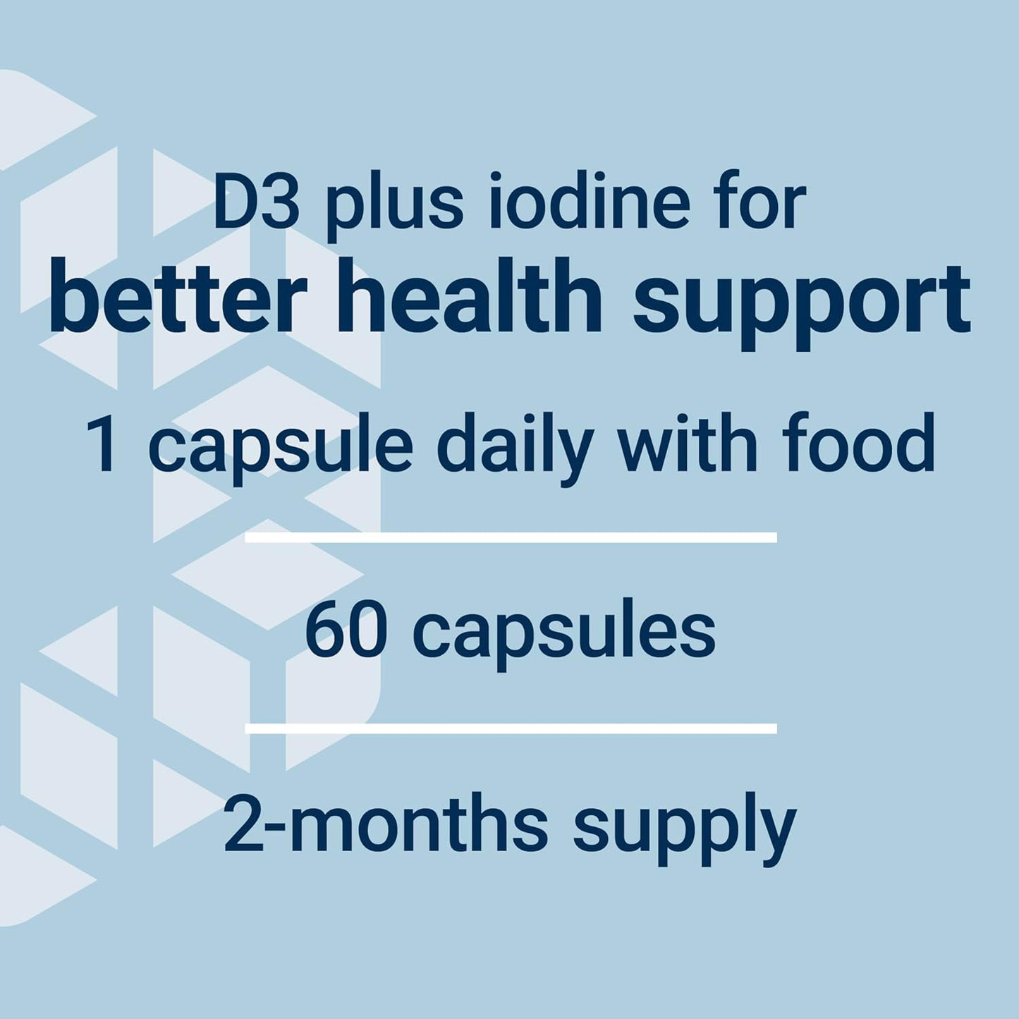 Vitamin D3 5000 IU with Sea-Iodine Capsules for Bone, Brain & Thyroid Support - Gluten-Free, Non-GMO - 60 Count
