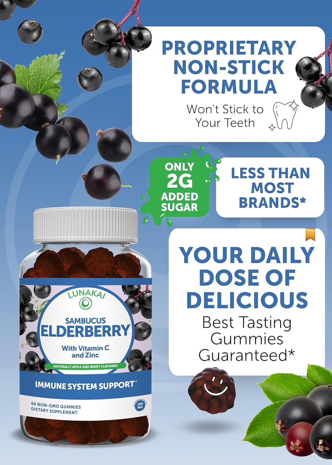 Vitamin D3 and Elderberry Gummies Bundle for Immunity, Bone, and Mood Support - Non-GMO, All Natural Gummy for Adults & Kids