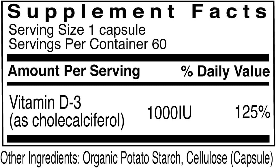 Vitamin D3 Capsules for Bone Health Support - 60 Vegan Capsules by Rejuvenation Therapeutics