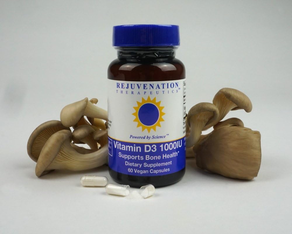 Vitamin D3 Capsules for Bone Health Support - 60 Vegan Capsules by Rejuvenation Therapeutics