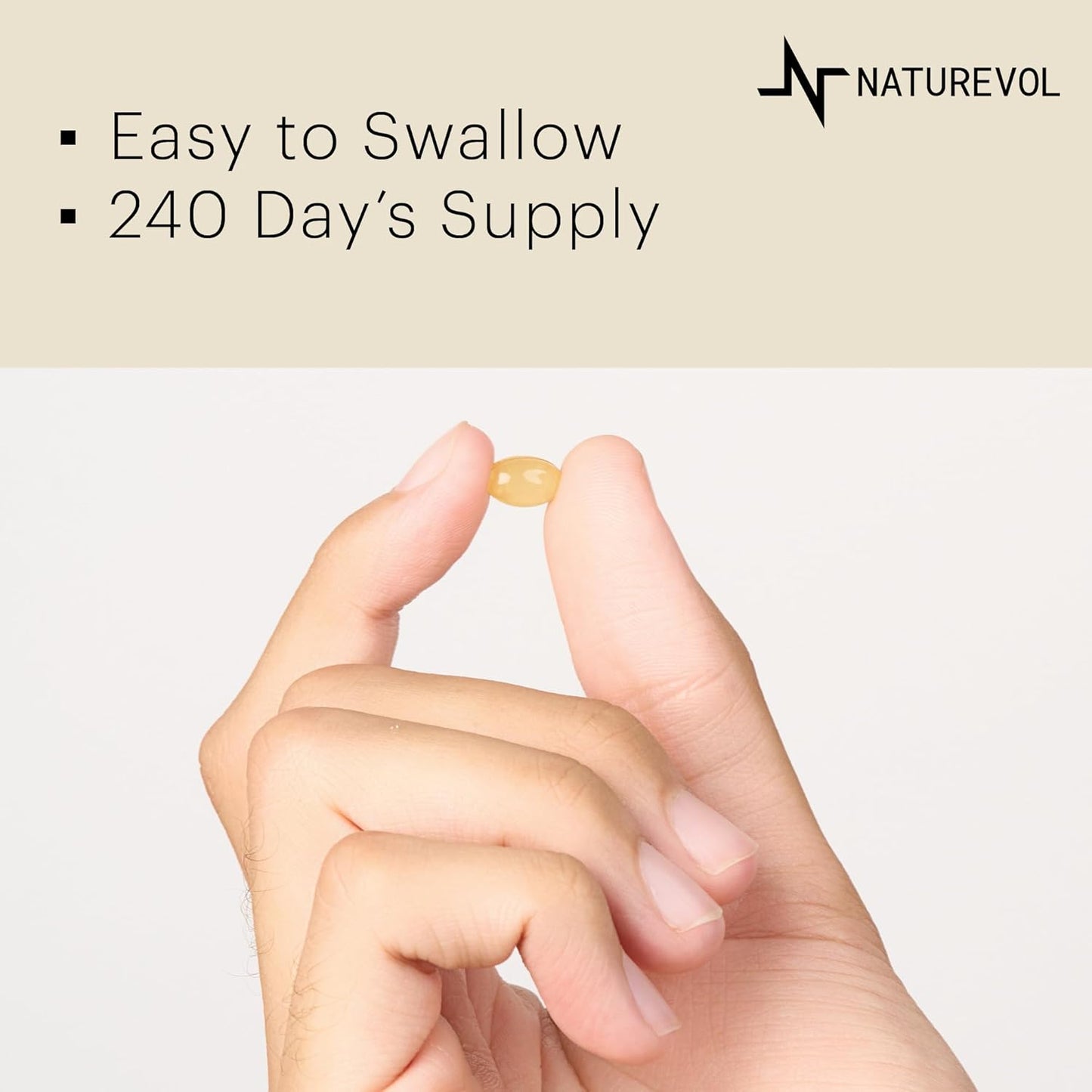 Vitamin D3 & K2 Complex with Coconut MCT Oil | 10000 IU D3 & 200 mcg K2 for Muscle & Immune Health | Easy to Swallow Mini Softgels - Soy & Gluten Free (240 Servings)