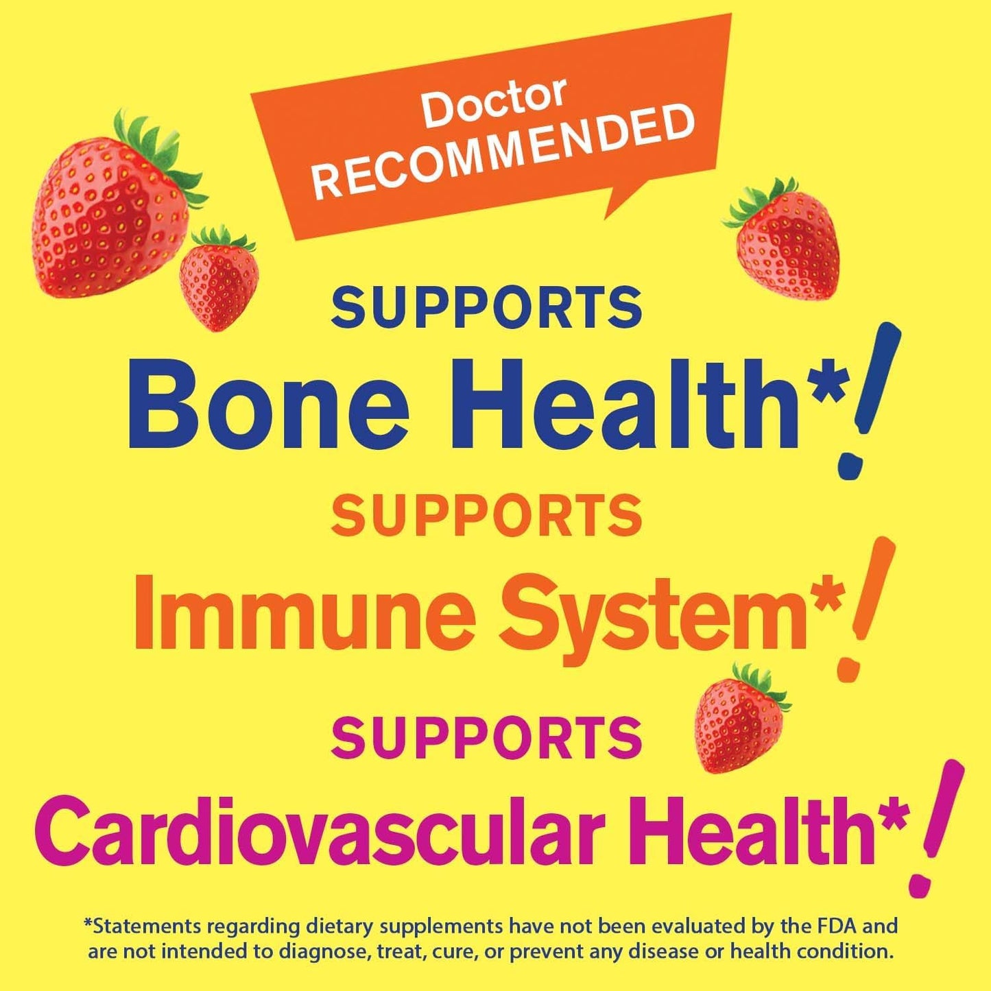 Vitamin D3 + K2 Gummies - 1000 IU D3, 100 MCG K2 - Bone & Muscle Health, Natural Flavors, GMO-Free, Gluten-Free, Vegan - 60 Gummies