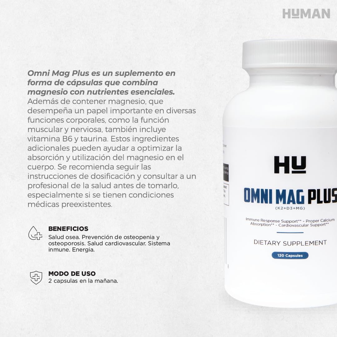 Vitamin D3, K2, & Magnesium Supplement - 5,000 IU D3, 120 mcg K2 (MK7), 75mg Mg - 120 Capsules