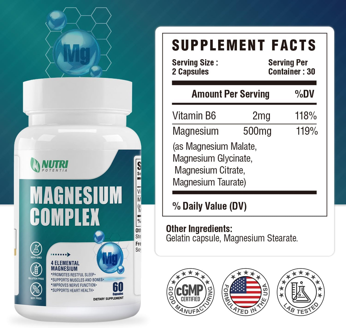 Vitamin D3 K2 Softgels with MCT Oil & Magnesium Complex Supplement for Bone, Heart, Muscle, Nervous System Support - Non-GMO