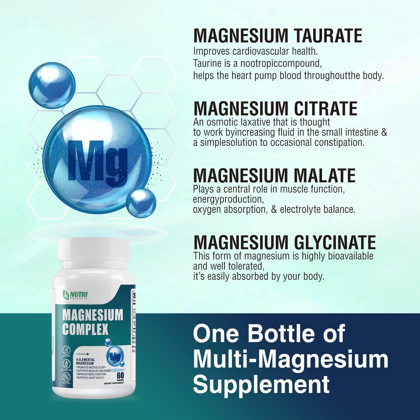 Vitamin D3 K2 Softgels with MCT Oil & Magnesium Complex Supplement for Bone, Heart, Muscle, Nervous System Support - Non-GMO