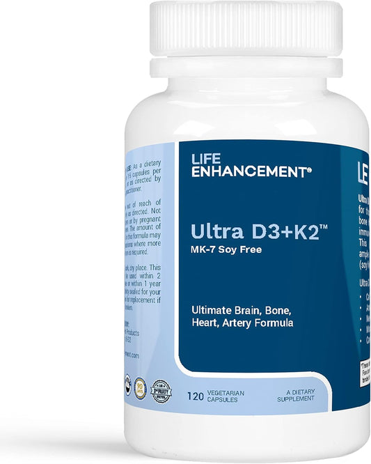 Vitamin D3 K2 Supplement - 2000 IU D3 with MK-7 for Bone Strength and Immune Support - 120 Vegetarian Capsules