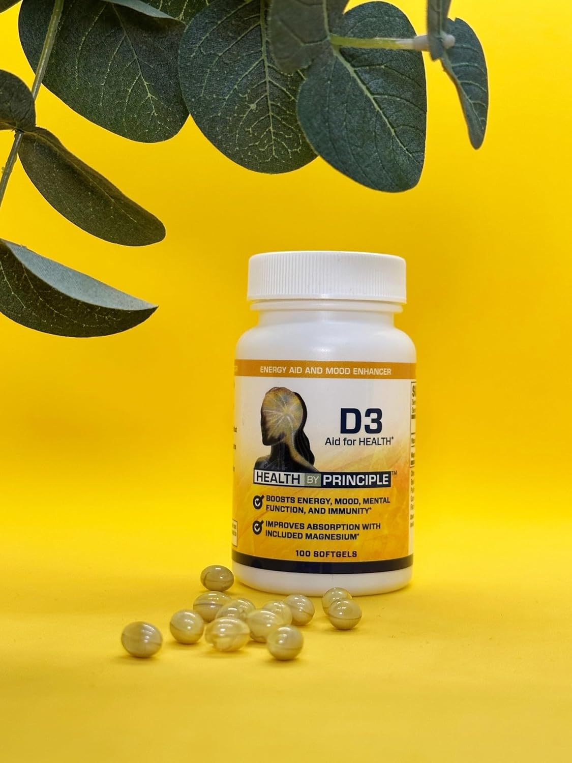 Vitamin D3 Softgels with Coconut Oil for Immune, Bone, and Cognitive Health - Natural, Organic, Gluten Free - 1 Mini Softgels