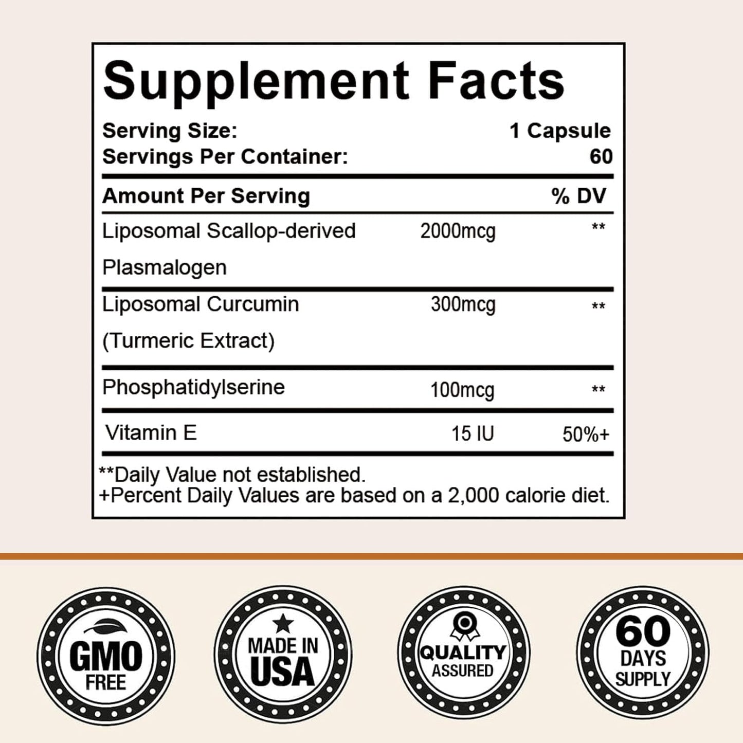 Vitamin E Brain Supplements with Curcumin for Memory, Focus, and Cognitive Function - 120 Servings