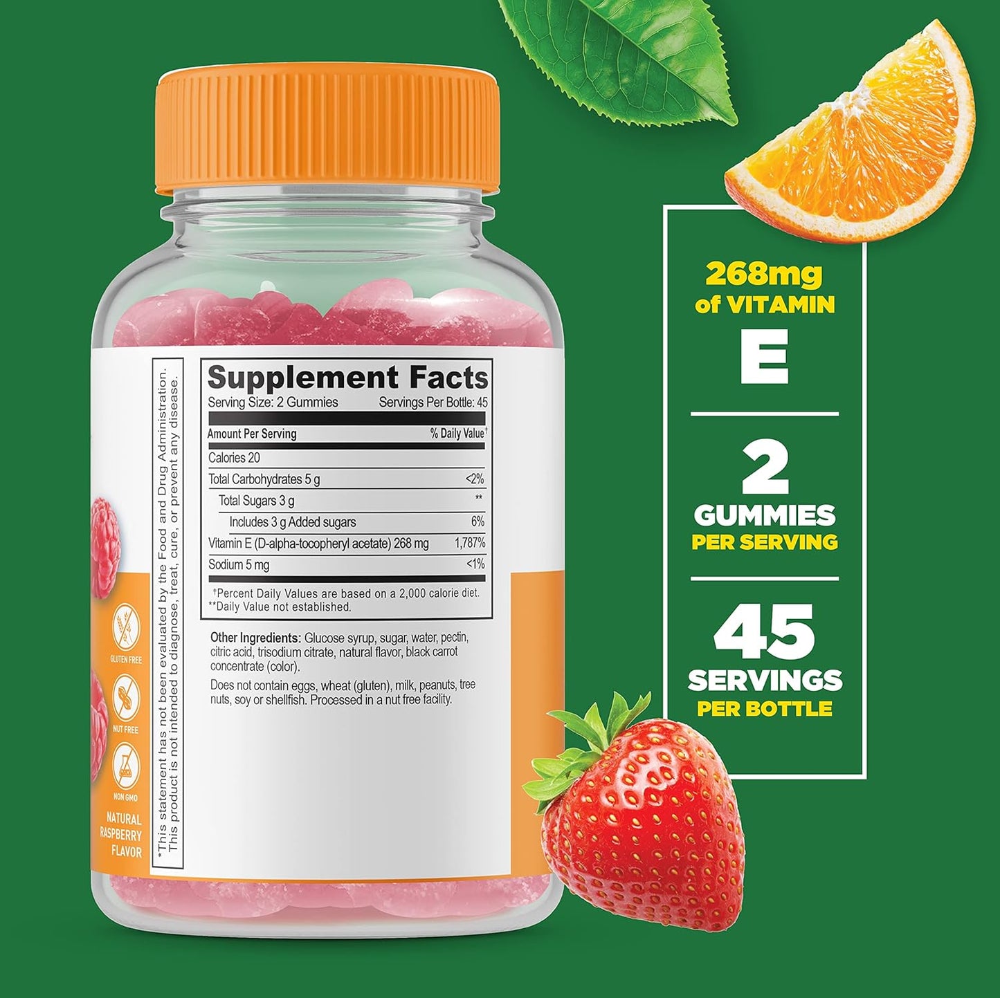 Vitamin E & Turmeric Curcumin Gummies Bundle - Chewable Supplement, Gluten-Free, Non-GMO, Great Taste